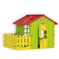 Детский игровой домик Mochtoys 10839 с заборчиком