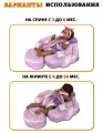 Круг для плавания детский Mambobaby с крышей и игрушками Ракушка от 3 до 24 мес (pink). Не надувной круг для плавания для малышей 