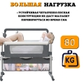 Колыбель для новорожденных Floopsi, электрическая, 5 скоростей укачивания. Детская приставная кроватка