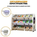 Стеллаж детский из пластика для хранения игрушек Floopsi 03. Этажерка для игрушек, 12 ящиков. Фиолетовый.