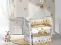 Комплект в кроватку 7 пр. Labeillebaby Мишутки 5373 (бежевый)