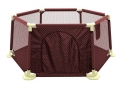 Манеж детский Beideli JC6304 (180х150см.) коричневый. Напольный шестиугольный большой усиленный игровой манеж для детей 