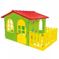 Детский игровой домик Mochtoys Садовый 10498 с заборчиком