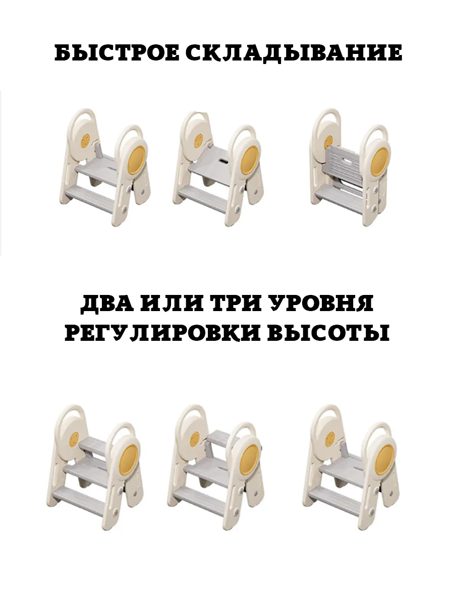 Лесенка детская пластиковая, табурет ступенька для ванной. Стремянка для детей складная