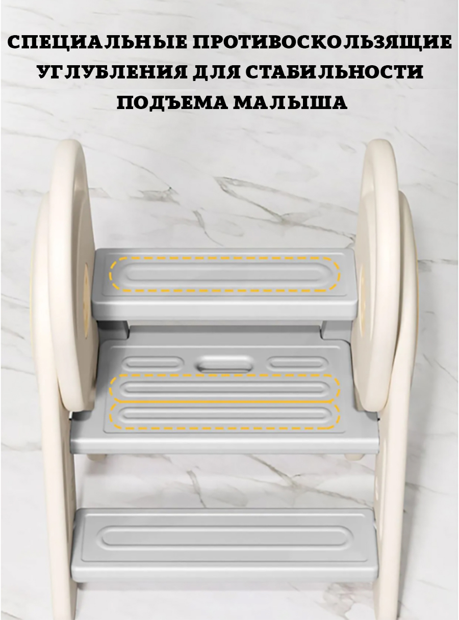 Лесенка детская пластиковая, табурет ступенька для ванной. Стремянка для детей складная