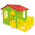 Детский игровой домик Mochtoys Садовый 10498 с заборчиком