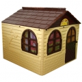 Детский игровой домик DOLONI-TOYS 02550/2 (квадратный с карнизами и шторками)