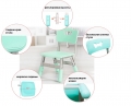Набор детской мебели Floopsi L-ZY07 с регулировкой высоты (стол+стул) Turquoise