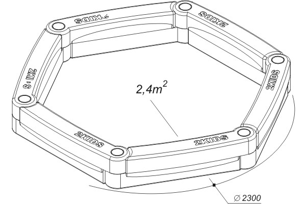 Схема песочницы 2KIDS из 6ти элементов