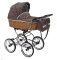 Детская коляска 2 в 1 Reindeer Wiklina Eco-Line (люлька+автокресло) с меховым конвертом