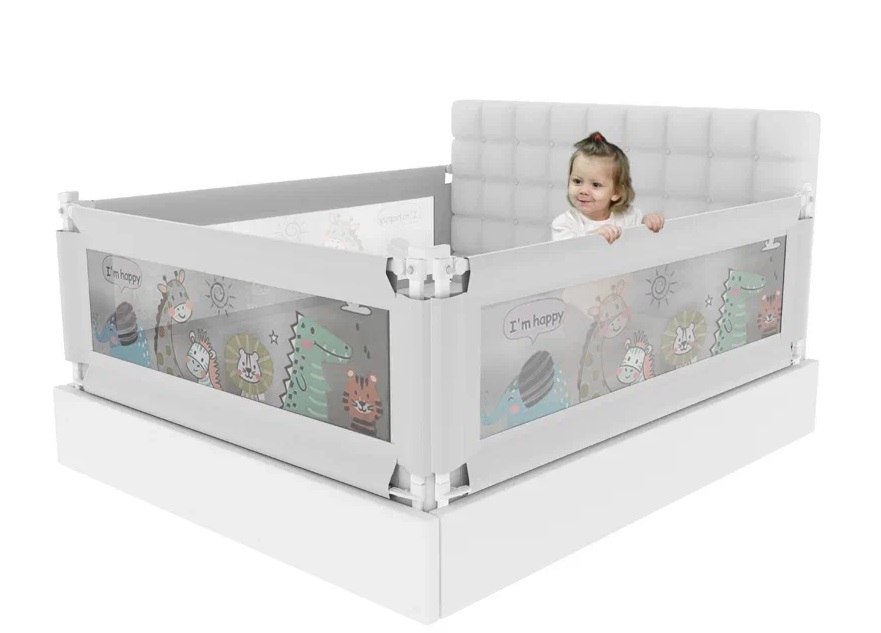Комплект барьеров Floopsi Animals на кровать 2.0х1.6х2.0м серый