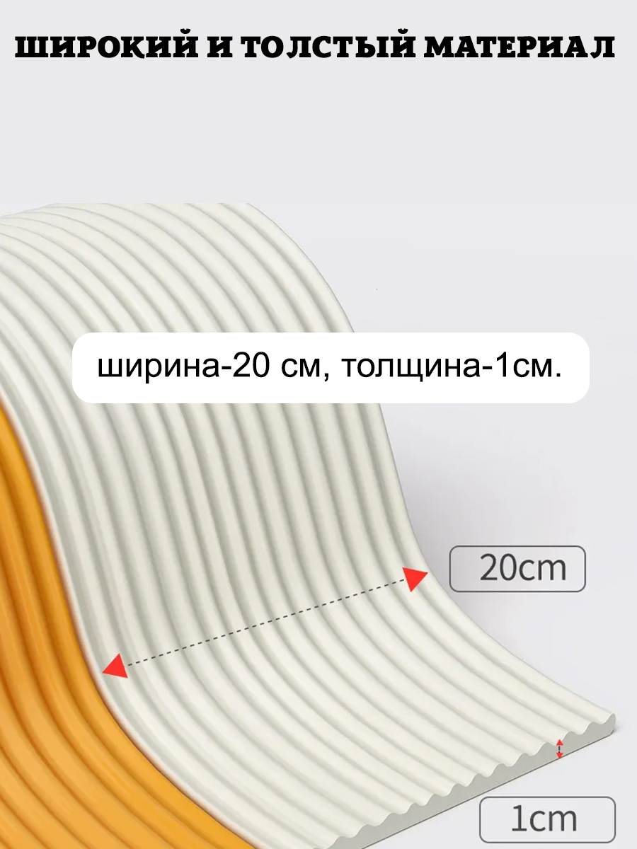 Защитная лента на углы Beideli широкая (20см), длина 200см., цв. белый. Мягкая накладка на края мебели для детей от ударов