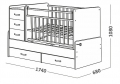 Кроватка-трансформер SKV 54403 (маятник поперечный) 