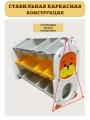 Стеллаж детский из пластика для хранения игрушек Floopsi 03. Этажерка для игрушек, 12 ящиков. Желтый.