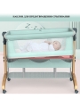 Колыбель для новорожденных Floopsi + 2 наматрасника (массив бука). Детская приставная кроватка (хаки)
