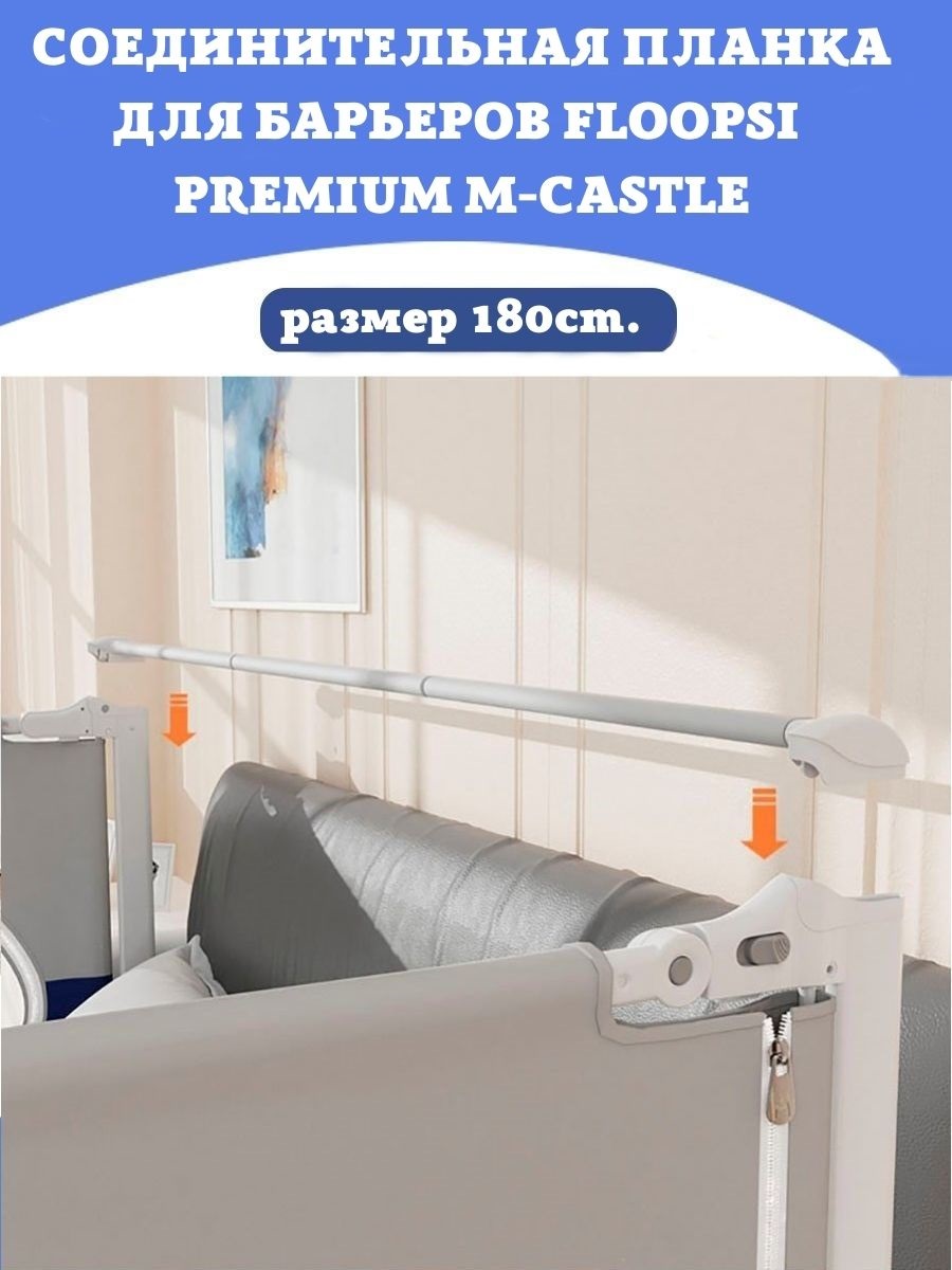 Соединительная планка для защитных барьеров безопасности Floopsi M-Castle 180см на кровать от падений