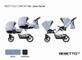 Коляска для двойни 3 в 1 Bebetto 42 Comfort (ткань+экокожа)