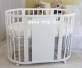 Круглая кроватка-трансформер 7 в 1 Mika Vita V.I.P. с орнаментом