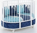 Детская кроватка Островок Уюта EVA VIP маятник поперечный в комплекте с матрасами (круг+овал)