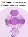 Круг для плавания детский с крышей и игрушками Ракушка от 3 до 24 мес (pink). Не надувной круг для плавания для малышей 