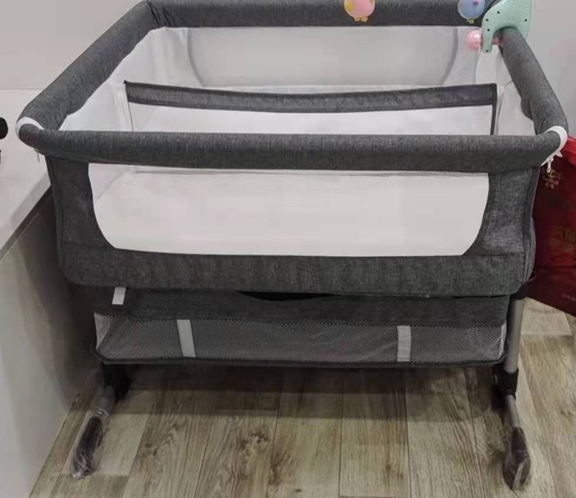 Приставная кроватка для двойни Floopsi Baby Bed (серый)