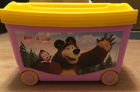Ящик на колесах Маша и Медведь для игрушек  С13794